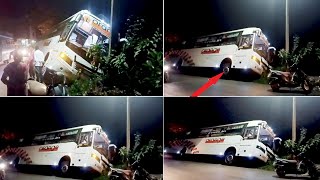 ORANGE Travels Bus Accident In Kakinada  Passengers Bus Front Wheels In Air While Driving Bc Trucks [upl. by Armand]