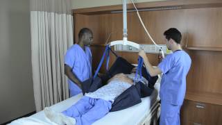 Transfer to Head of Bed  Repositioning Sling and Ceiling Lift [upl. by Erodeht667]