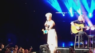 Pink stops concert in Philadephia to help crying girl [upl. by Allemaj]