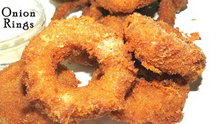 Onion Rings Recipe in TeluguCheesy Onion Rings recpecrispy onion ringsEasy snack recipesTastysna [upl. by Vershen]