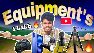 My All YouTube Vlogging Equipment 🔥 Camera  Tripod  Mic  Lights [upl. by Aihsatal233]