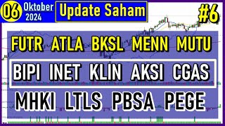 06102024 Update Saham FUTR ATLA BKSL MENN MUTU BIPI INET KLIN AKSI CGAS MHKI LTLS PBSA PEGE [upl. by Oina]