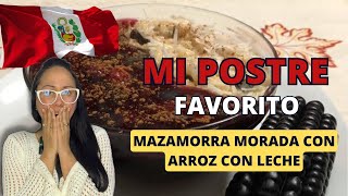 Mazamorra Morada con Arroz Con Leche Mi postre FAVORITO peruano 🤤❤️🇵🇪 [upl. by Dagny323]