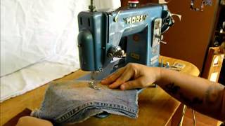 Morse straight stitch sewing machine demonstration [upl. by Verge]