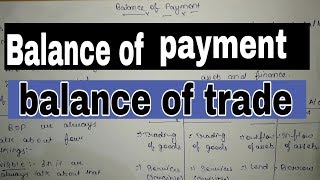 Balance of payment and balance of trade  Difference between BOP and BOT [upl. by Eward]