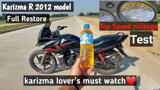 karizma R  Top Speed mileage test  2012 model  Full Restore  part 2 karizma mileagetest [upl. by Cindi836]