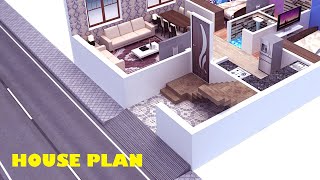 25X30 RENTAL PLAN  25X30 2BHK HOME PLAN  25X30 3D HOUSE PLAN  25X30 GROUND FLOOR PARKING  VASTU [upl. by Accber290]