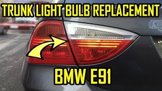 BMW E91 Tail Light Bulbs Replacement Inner  Trunk [upl. by Nonnah]