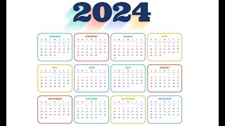 2024 Year Calendar with all 12 Months  2024 Calendar  Yearly Calendar [upl. by Ilram]