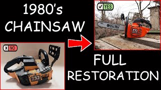 Full chainsaw restoration OleoMac 1980s [upl. by Nimesay]