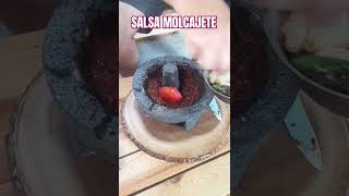 Roasted Molcajete Salsa comidamexicana grill [upl. by Aidile477]