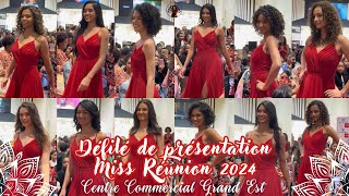 Défilé de présentation des candidates de Miss Réunion 2024 au Centre commercial Grand Est [upl. by Sirovart191]