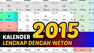 KALENDER 2015 LENGKAP DENGAN WETON [upl. by Essa632]