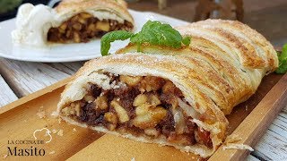 Strudel de manzana con hojaldre facil rapido y muy rico [upl. by Kapoor40]