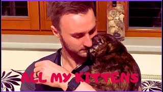 RESCUED KITTEN BECOMES DADDY´S GIRL  SHES STILL HUGGING AND KISSING HIM [upl. by Ful]