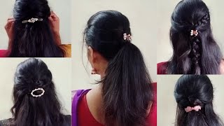 7 beautiful and elegant saree hairstyle 🧚🧚open hair hairstyle for women 🌺everyday hairstyle ✨ [upl. by Llamaj]