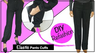 How To Sew Elastic Cuffs On Pants [upl. by Devy404]