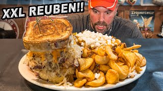 Bildas Massive Corned Beef Reuben Sandwich Challenge w Loaded Chili Cheese Fries [upl. by Irah]