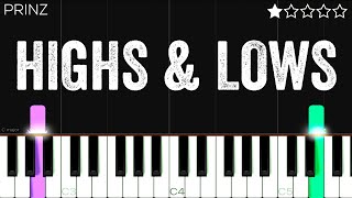 Prinz  Highs amp Lows  EASY Piano Tutorial [upl. by Hgielrahc]