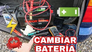 🔋CAMBIAR BATERÍA de COCHE BMW X5 y 🦀PONER PINZAS⚡ [upl. by Okomom]