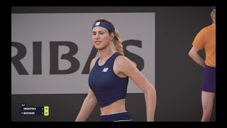 Tiebreak PC Maria Sharapova Vs Eugénie Bouchard WTA 1000 Rome Expert difficulty [upl. by Baalman406]