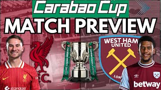 LIVERPOOL V WEST HAM  CARABAO CUP THIRD ROUND  TEAMS DISCUSSED LIVE amp INTERACTIVE [upl. by Annorah]