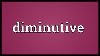 Diminutive Meaning [upl. by Ecerahs]