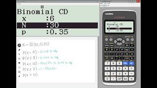 Classwiz HowTo Using BinomialPD and BinomialCD [upl. by Laurita]