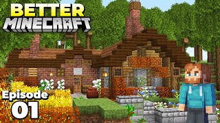 Better Minecraft  Cottagecore STARTER HOUSE Ep 1 Modded Minecraft Survival Lets Play [upl. by Paviour]