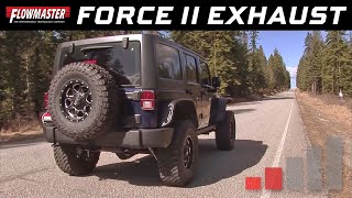 201218 Jeep Wrangler JK 36L  Force II Axleback Exhaust System 817693 [upl. by Aneral]