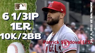 Patrick Sandoval 10K game  July 9 2022  MLB highlights [upl. by Kozloski]