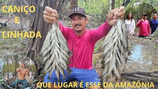 PESCA DE SARDINHA COM CANIÇO E LINHA DE MÃO COM MEU AMIGO CHARLES CARVALHO NA AMAZÔNIA [upl. by Bashuk]