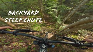 Steep backyard mountain bike chute [upl. by Jarrid]