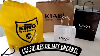 Méga haul SOLDES Mes enfants dépensent leur argent de Noël kiko nyx kiabi micromania jdsports [upl. by Poole]