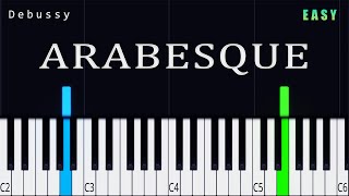 Arabesque  Debussy  Easy Piano Tutorial [upl. by Ariait]