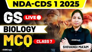 NDA amp CDS 1 2025 Exam Biology Live  MCQ  Class 7 [upl. by Steffane814]