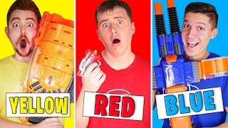 Using Only One Color in GIANT Nerf MYSTERY BOX Challenge [upl. by Carolan]