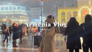 ARMENIA VLOG ✨  E2 apartment tour snowfall in the city grocery haul local food day 1 [upl. by Cammi920]