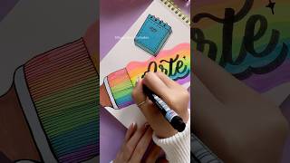 🌈 Idea de Portada Colorida para tu Cuaderno 🎨 shorts portada arte [upl. by Yltnerb]