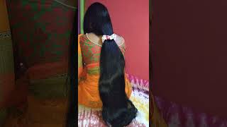 Natural black silky smooth long hair ponytail making 💗bonghairstyles8920 [upl. by Wampler]