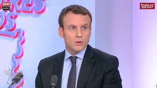 Primaire de Gauche  Emmanuel Macron qualifie de « mascarade » l’appel lancé par JC Cambadélis [upl. by Bick276]