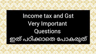 6th sem BcomIncome tax and GSTVery Important [upl. by Gerry]