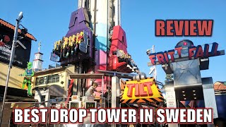 Fritt Fall Review Grona Lund Intamin Giant Drop  Best Drop Tower in Sweden [upl. by Hospers]