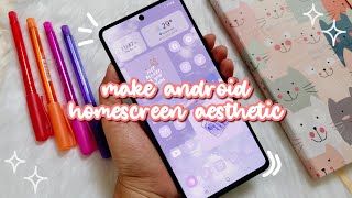 how to make your phone aesthetic ✨️ pastel purple theme 💜 [upl. by Nhguahs]