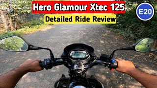 2023 Hero Glamour Xtec 125  Detailed Ride Review  BS7 E20  Price amp Mileage [upl. by Abita]