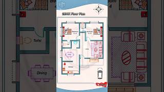 House Plan 102x126m  2BHK Floor Plan [upl. by Lovell]