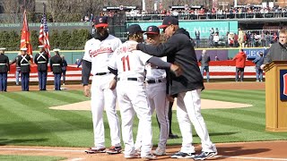 Guardians lineup introduced at Progressive Field home opener [upl. by Ikkin855]