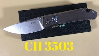 CH 3503 knife D2 blade titanium framelock with crazy anodized scales flicker not flipper [upl. by Yedoc419]