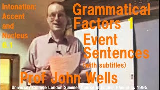 Prof John C WellsIntonation Accent and Nucleus61Event SentencesUCL Summer Course 1995 [upl. by Carolle]