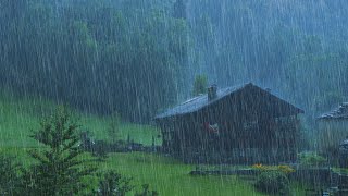 Rain Sounds for Sleeping  Sound of Heavy Rainstorm amp Thunder in the Misty Forest At Night [upl. by Ulphi]